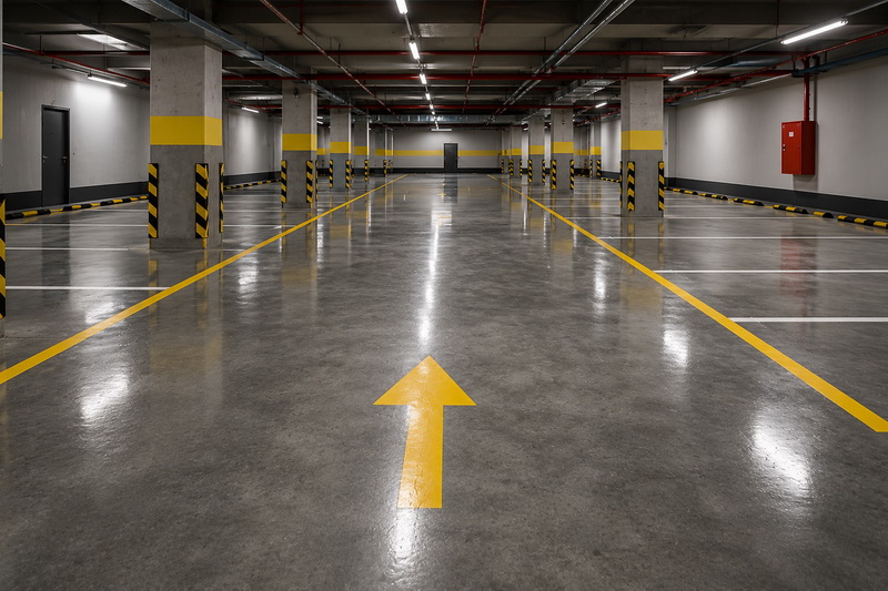 Otopark Zeminlerinde Beton Silim ve Çizgi Uygulamalarının Önemi